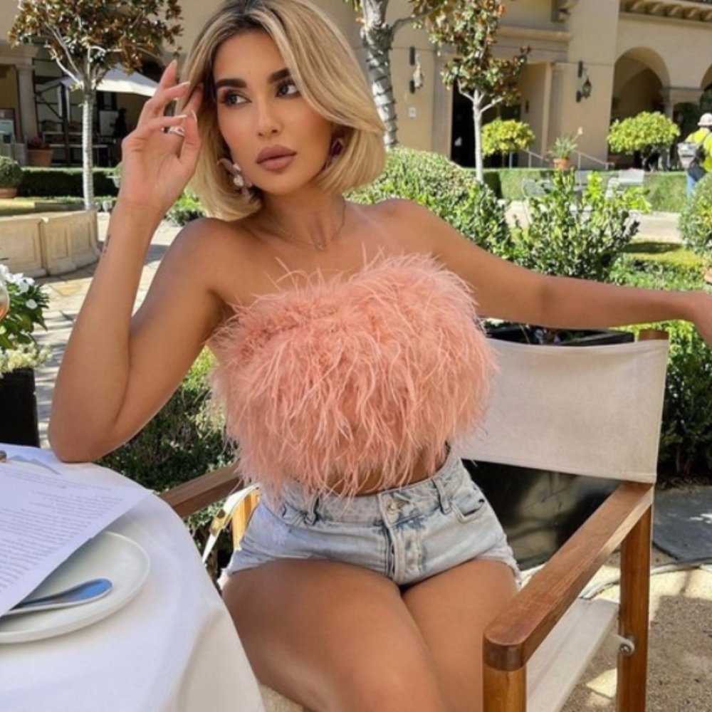 Fluffy Feather Tube Tops